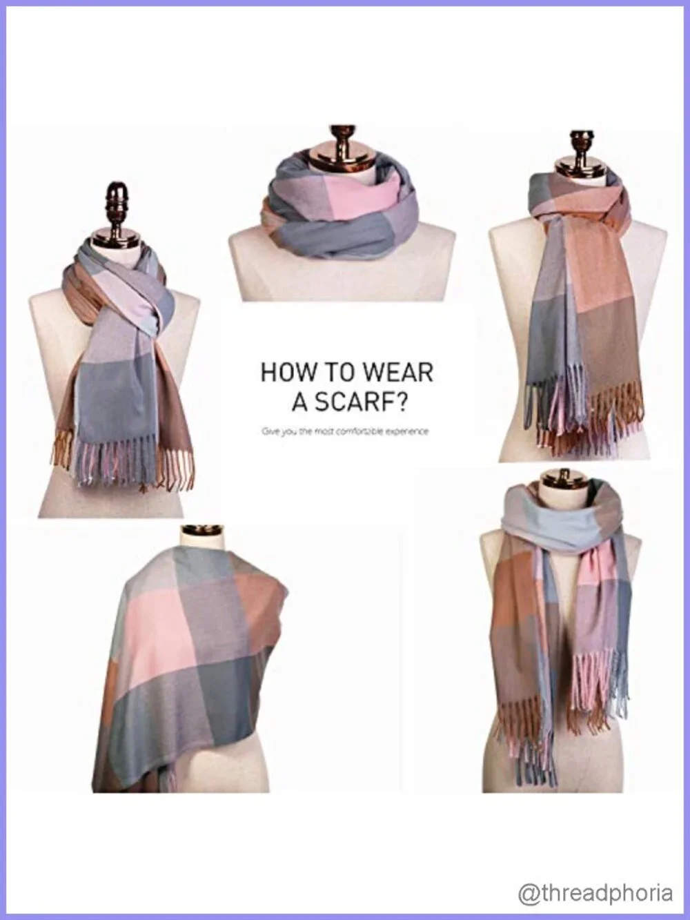 Soft Plaid Tartan Scarf for Women Men 100% Acrylic Lightweight Winter